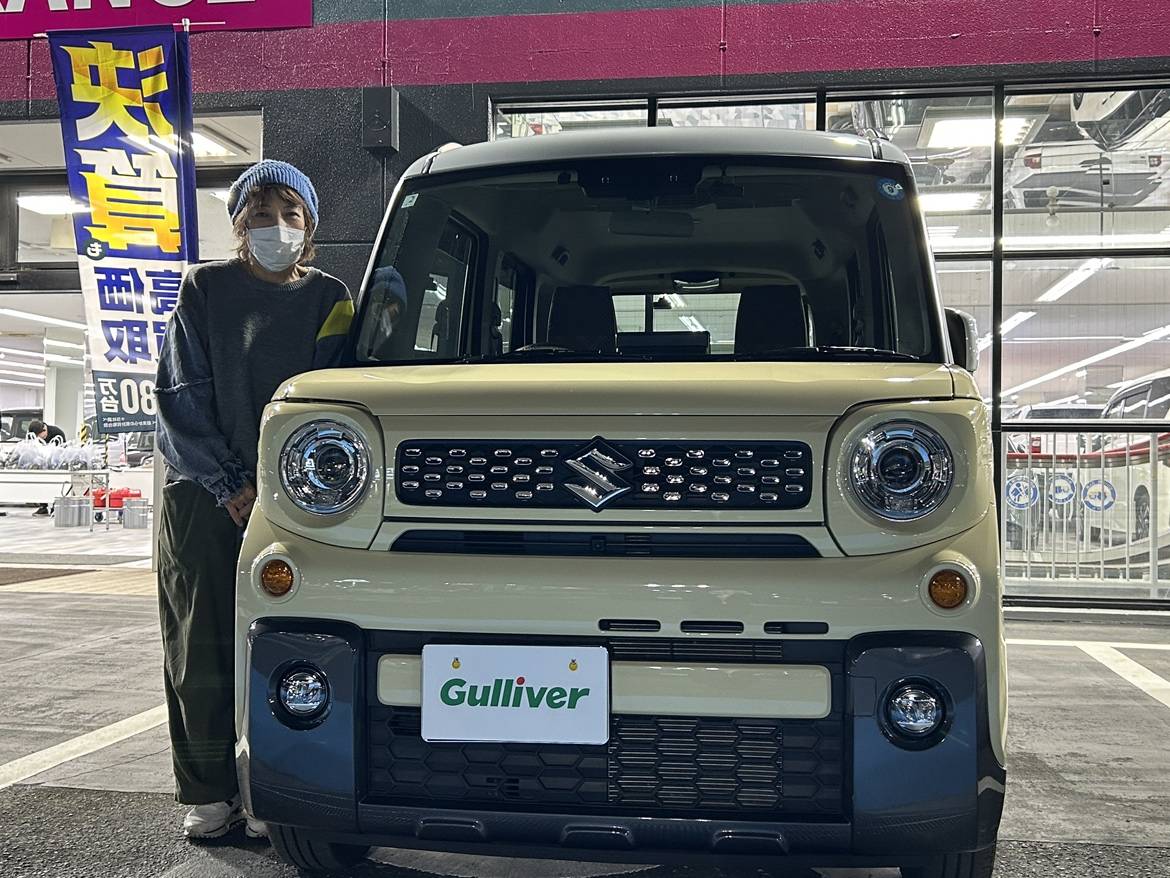 可愛らしいクリーム色のスペーシアギアご納車！！！