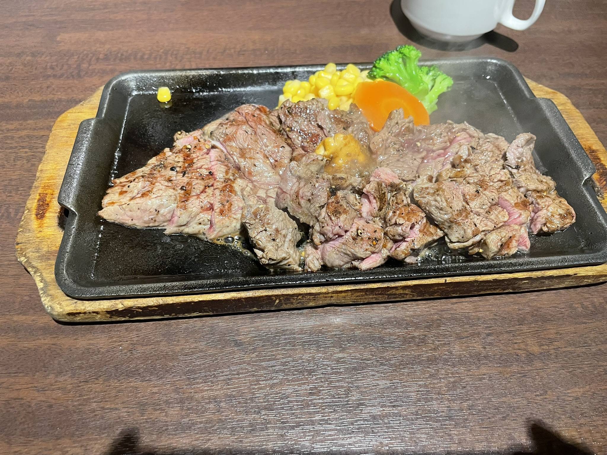 仕事終わりにステーキ