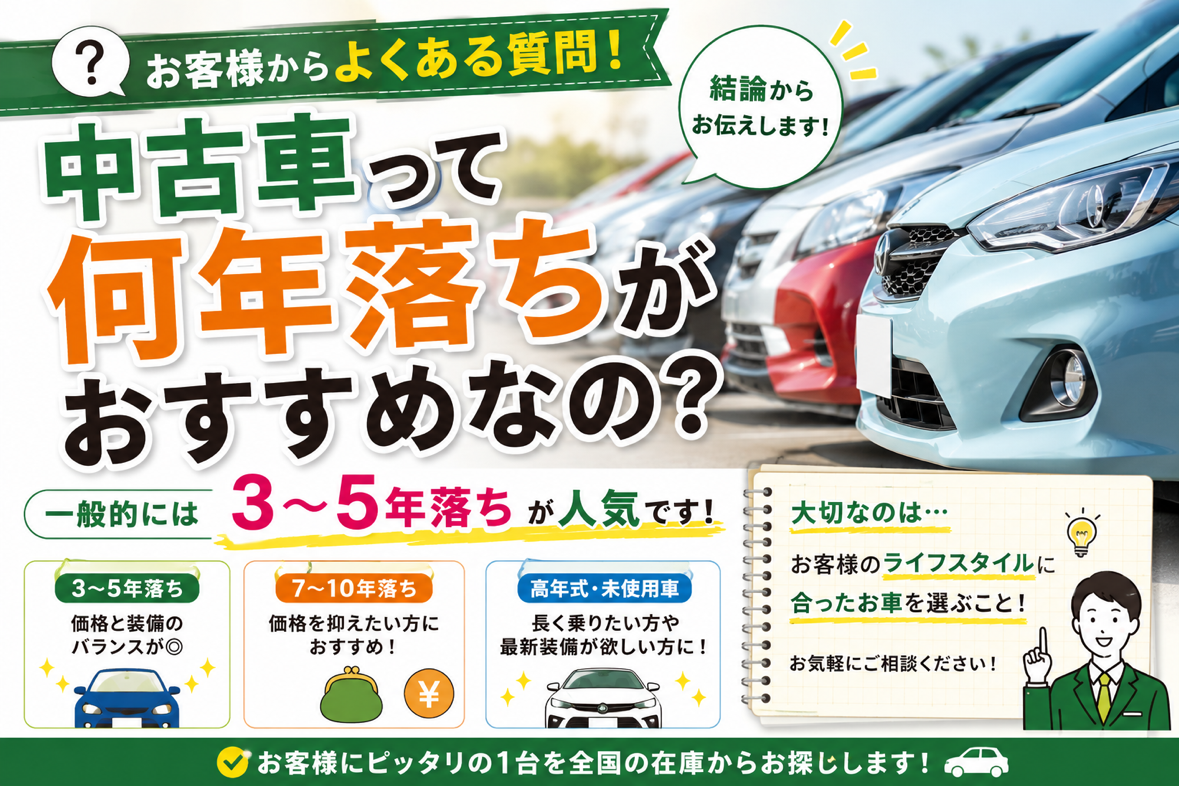 中古車って何年落ちがオススメなの？