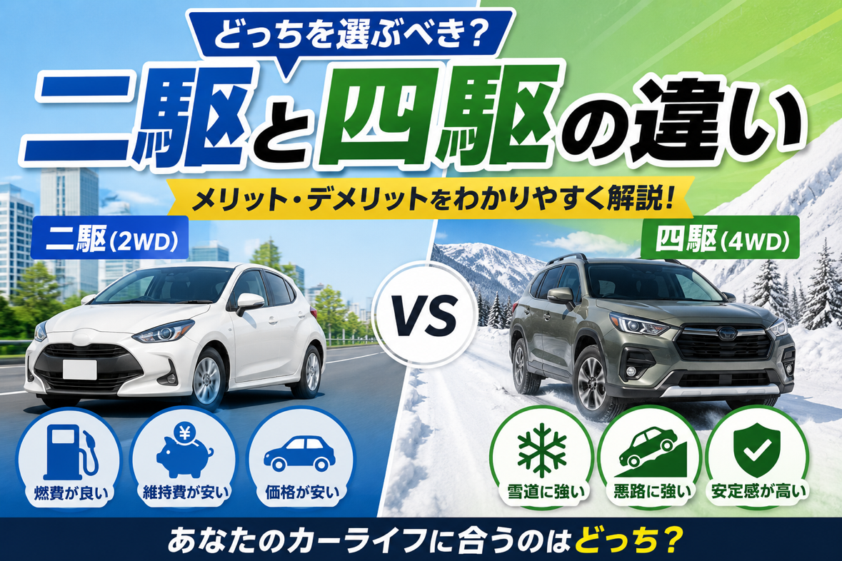 二駆と四駆って何が違うの？自分に合った選び方を解説！