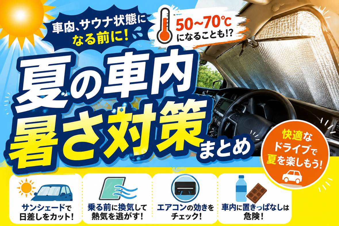 車の車内、まるでサウナ！？今すぐできる暑さ対策をご紹介！