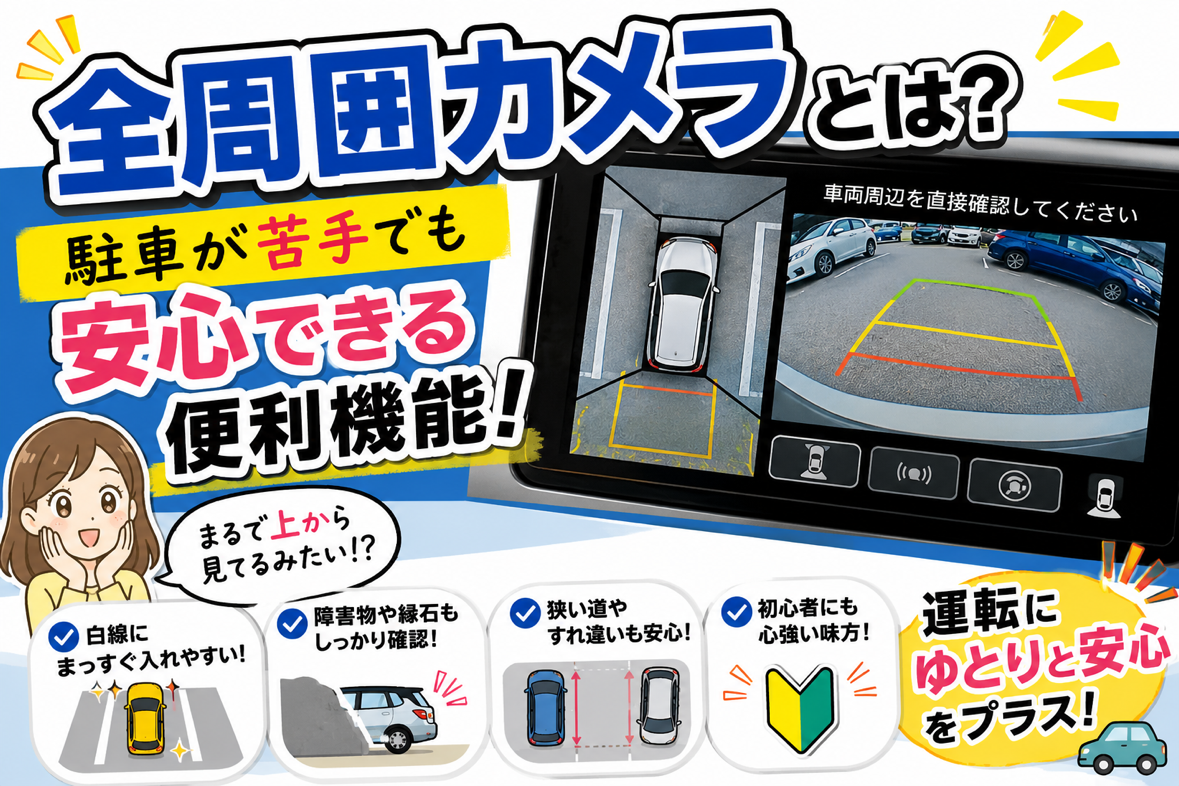 全周囲カメラとは？駐車が苦手でも安心できる便利機能！