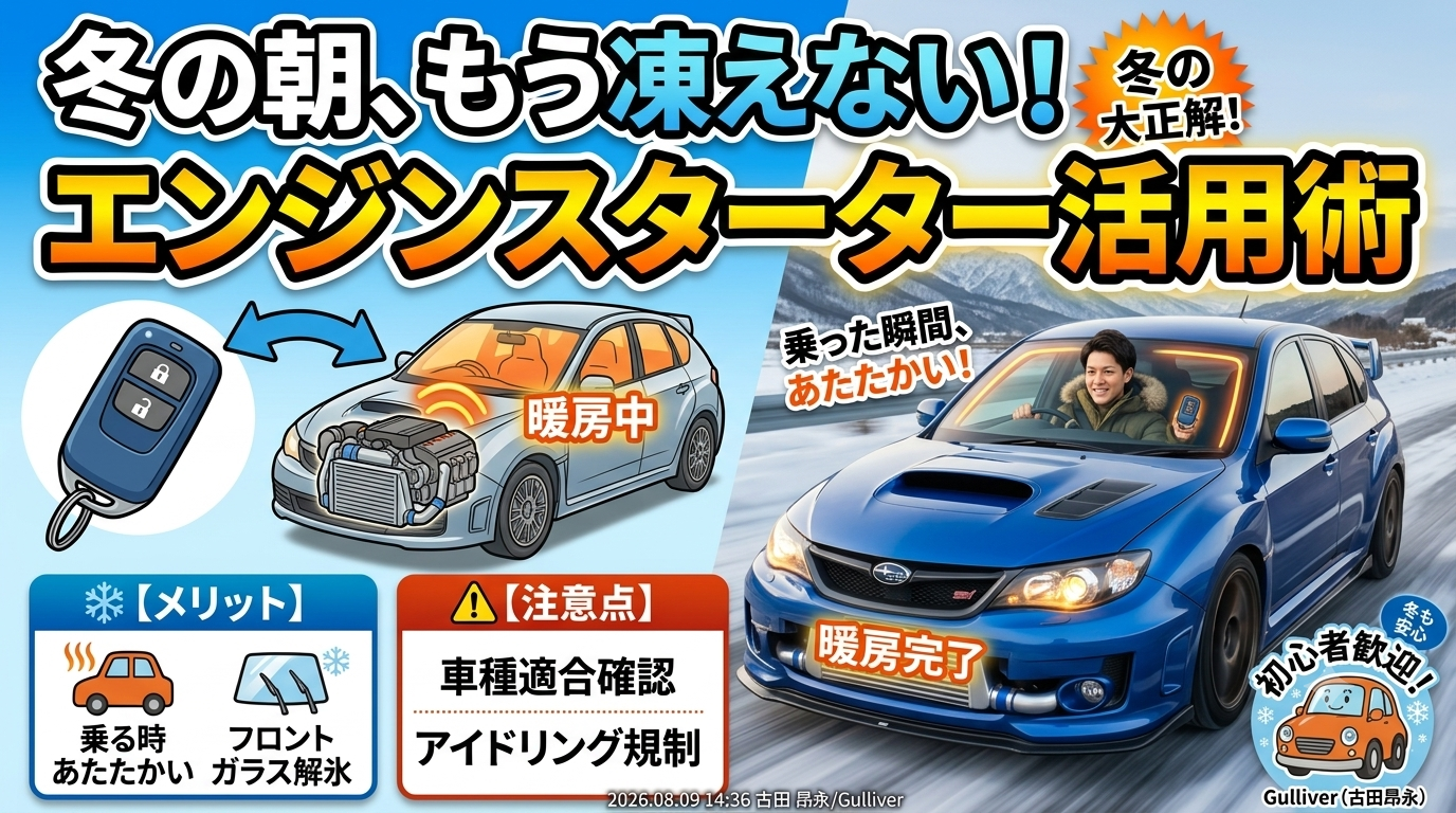 エンジンスターターとは？冬の朝に大活躍する便利アイテム！
