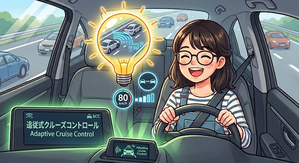 【車の便利機能】高速道路や長距離ドライブが劇的にラクになる！「追従式クルーズコントロール」とは？