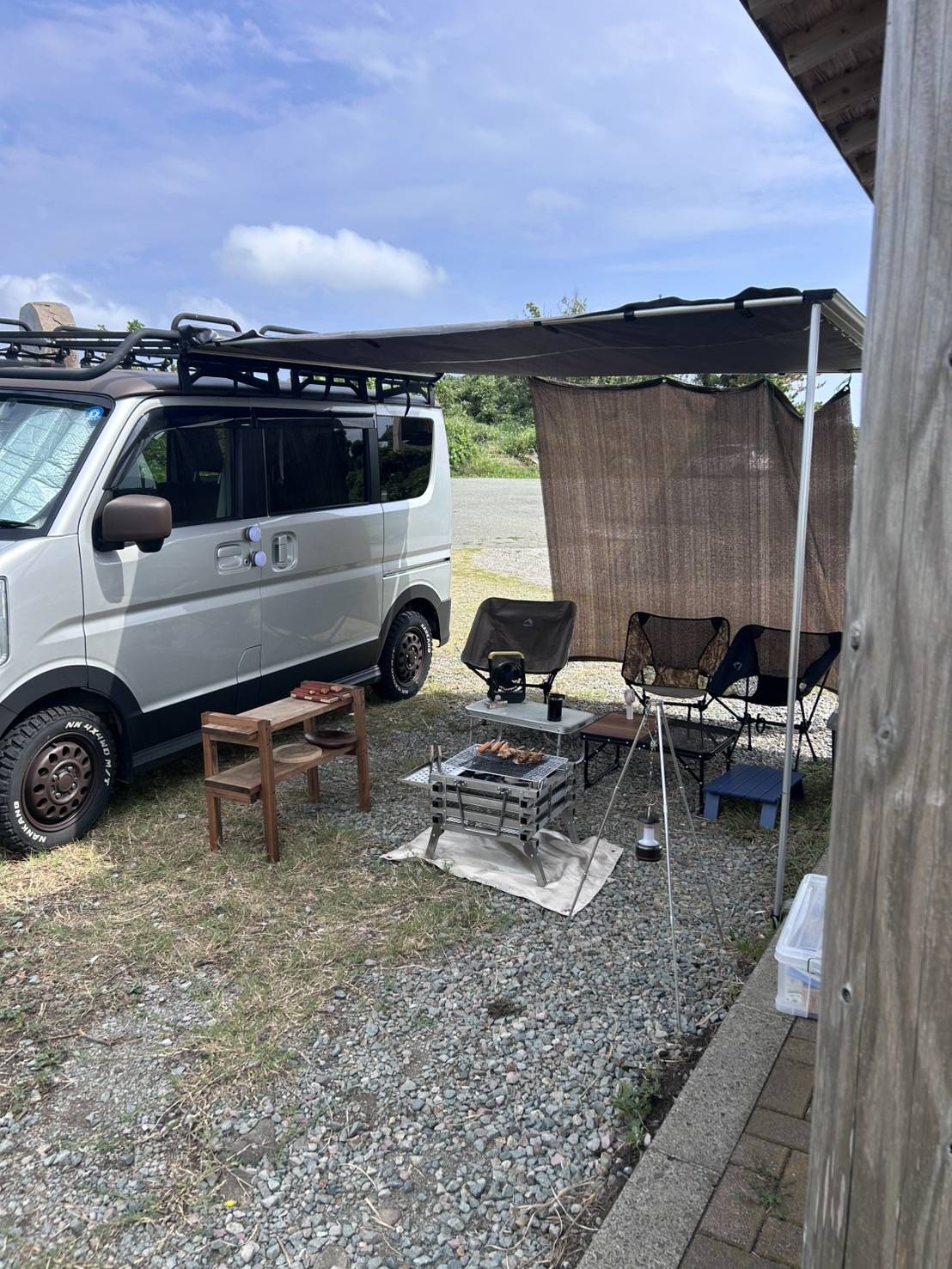 愛車で家族、友人らとバーベキューです！！　思い出作りには最高ですね！