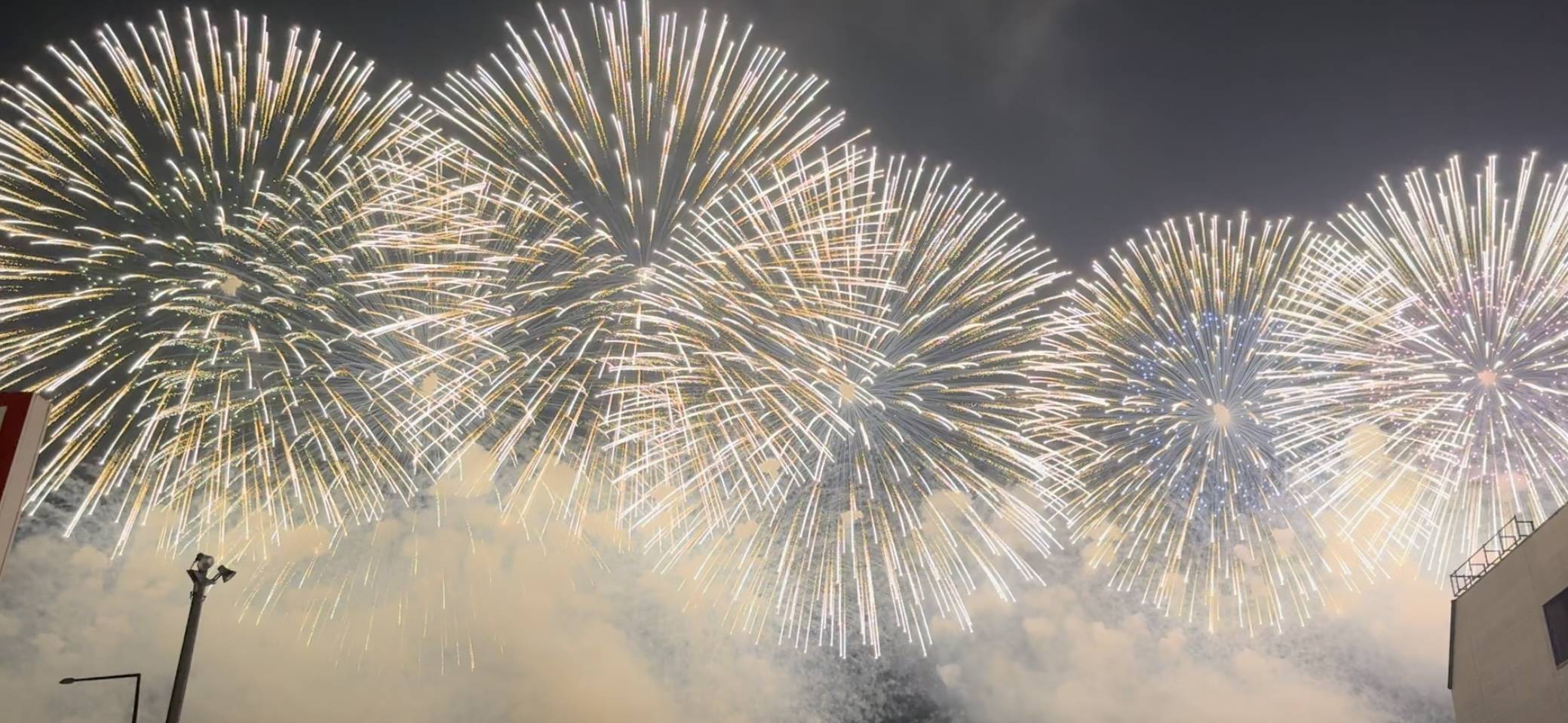 日本三大花火の長岡花火と満開のひまわり♪